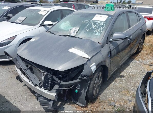 KMHC75LCXHU057348 2017 HYUNDAI IONIQ HYBRID Gray Առջևի ձախ երեք քառորդ տեսարան
