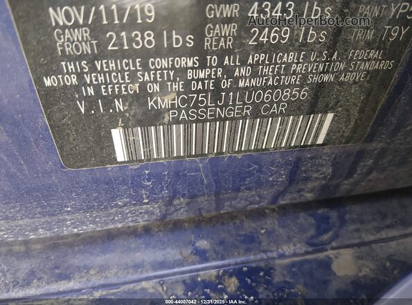 KMHC75LJ1LU060856 2020 HYUNDAI IONIQ ELECTRIC Blue Engine compartment view