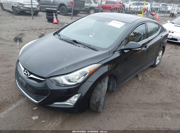 KMHDH4AE0GU601693 2016 HYUNDAI ELANTRA Black Vista tres cuartos delantera izquierda