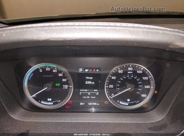 KMHE24L10GA010796 2016 HYUNDAI SONATA HYBRID Silver Widok tylnych siedzeń