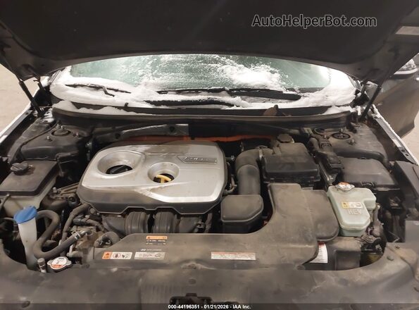 KMHE24L14HA050283 2017 HYUNDAI SONATA HYBRID Black Rear view