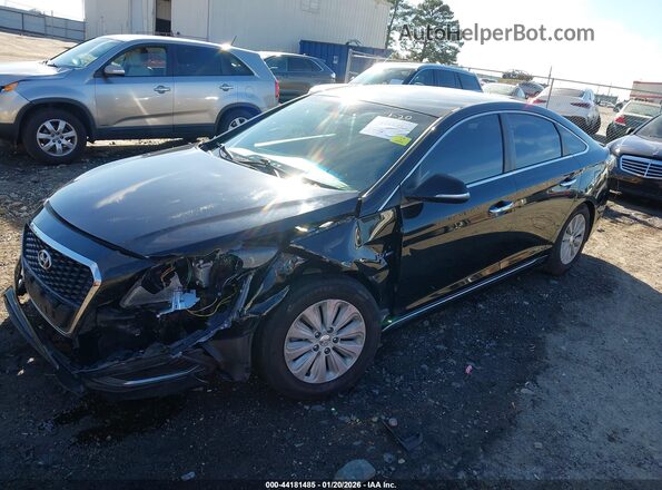 KMHE24L17GA018586 2016 HYUNDAI SONATA HYBRID Black Передня ліва чверть