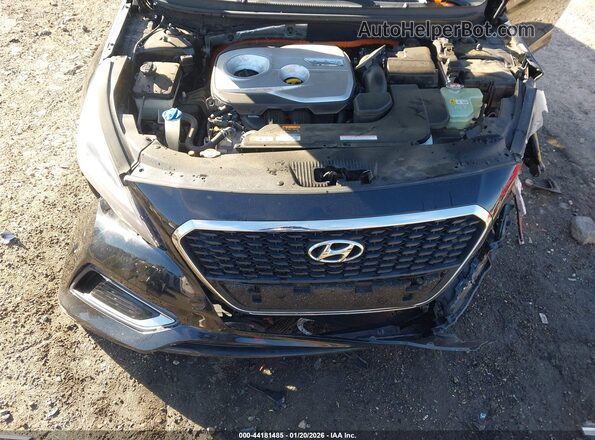 KMHE24L17GA018586 2016 HYUNDAI SONATA HYBRID Black Вид ззаду
