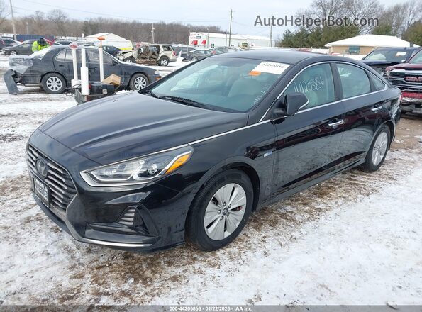 KMHE24L31KA088207 2019 HYUNDAI SONATA HYBRID Black Vista tres cuartos delantera izquierda