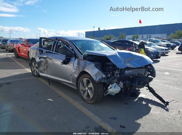 KMHE34L17GA031402 2016 HYUNDAI SONATA HYBRID Silver Front view