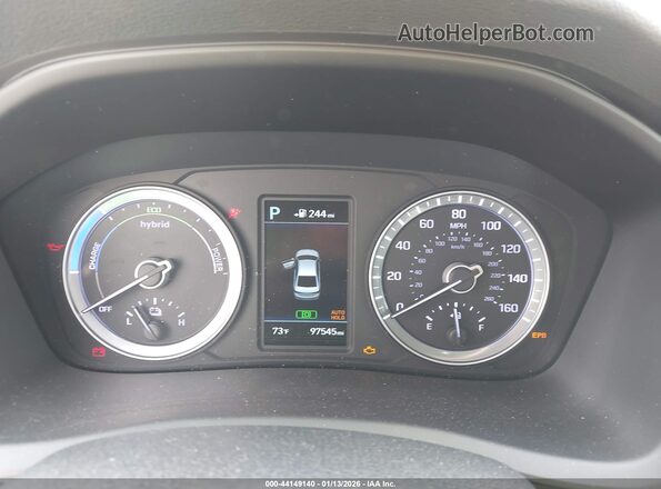 KMHE34L39KA092275 2019 HYUNDAI SONATA HYBRID Silver უკანა სავარძლების ხედი