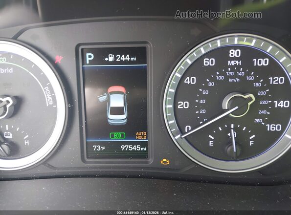 KMHE34L39KA092275 2019 HYUNDAI SONATA HYBRID Silver 