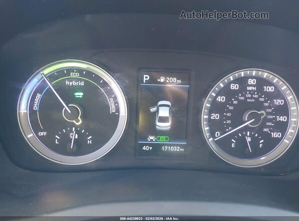 KMHE34L39KA093197 2019 HYUNDAI SONATA HYBRID White უკანა სავარძლების ხედი