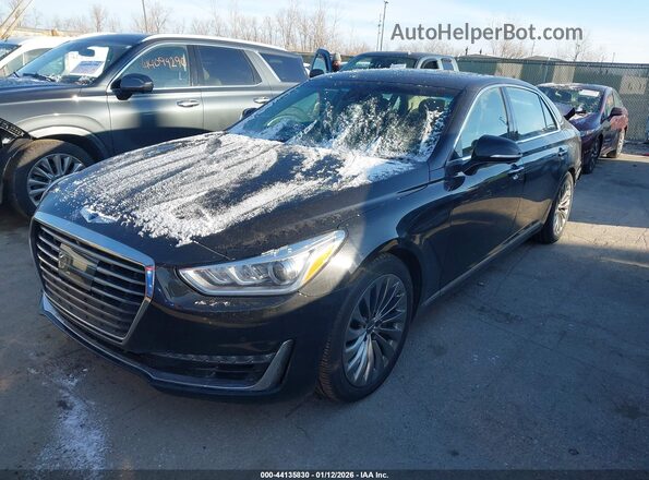 KMHG54JH2JU042252 2018 GENESIS G90 Black წინა მარცხენა ხედი სამი მეოთხედიდან