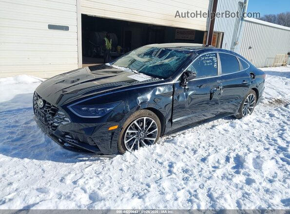 KMHL34J27PA282875 2023 HYUNDAI SONATA Black Առջևի ձախ երեք քառորդ տեսարան