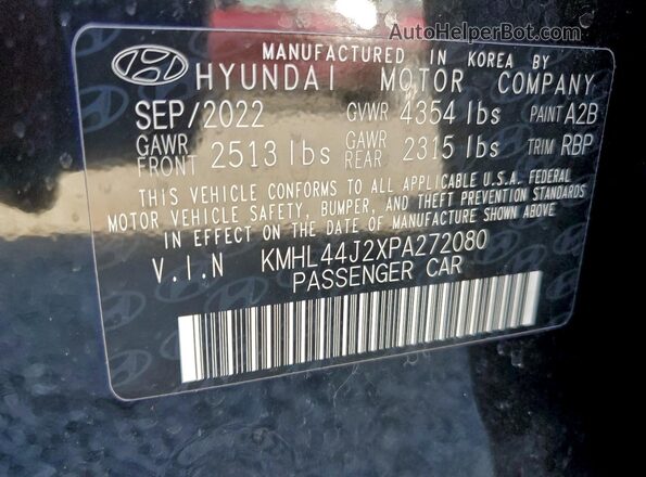 KMHL44J2XPA272080 2023 HYUNDAI SONATA Black Widok komory silnika