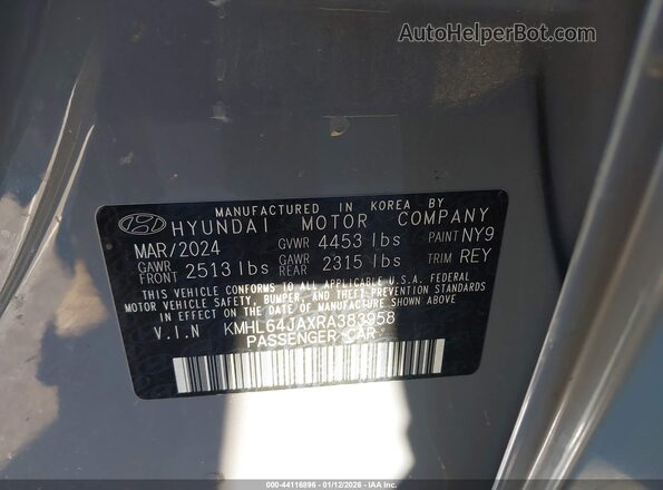 KMHL64JAXRA383958 2024 HYUNDAI SONATA Gray 