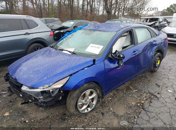 KMHLL4AG0NU368312 2022 HYUNDAI ELANTRA Blue Передня ліва чверть