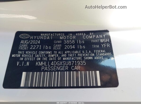 KMHLL4DGXSU871935 2025 HYUNDAI ELANTRA White 