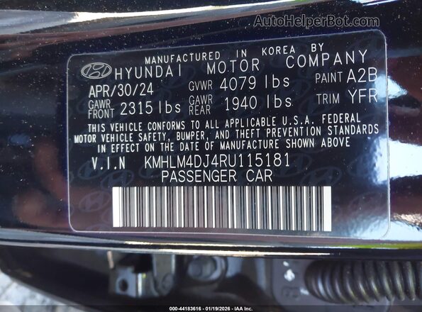 KMHLM4DJ4RU115181 2024 HYUNDAI ELANTRA HYBRID Black 