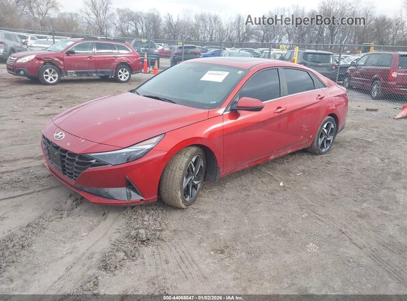 KMHLP4AG8MU072330 2021 HYUNDAI ELANTRA Red Առջևի ձախ երեք քառորդ տեսարան
