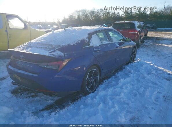 KMHLR4AF0MU202232 2021 HYUNDAI ELANTRA Blue Trasero derecho