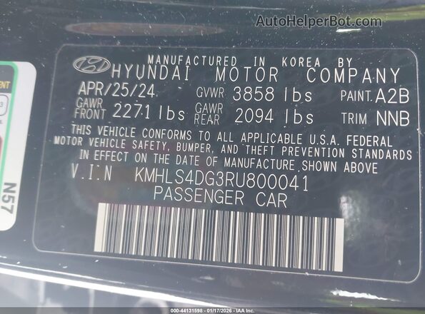 KMHLS4DG3RU800041 2024 HYUNDAI ELANTRA Black 