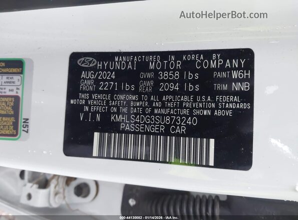 KMHLS4DG3SU873240 2025 HYUNDAI ELANTRA White 