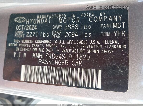 KMHLS4DG4SU911820 2025 HYUNDAI ELANTRA Silver Вид підкапотного простору