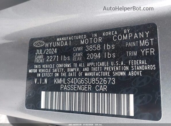 KMHLS4DG6SU852673 2025 HYUNDAI ELANTRA Gray Вид підкапотного простору