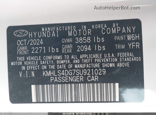 KMHLS4DG7SU921029 2025 HYUNDAI ELANTRA White Engine compartment view