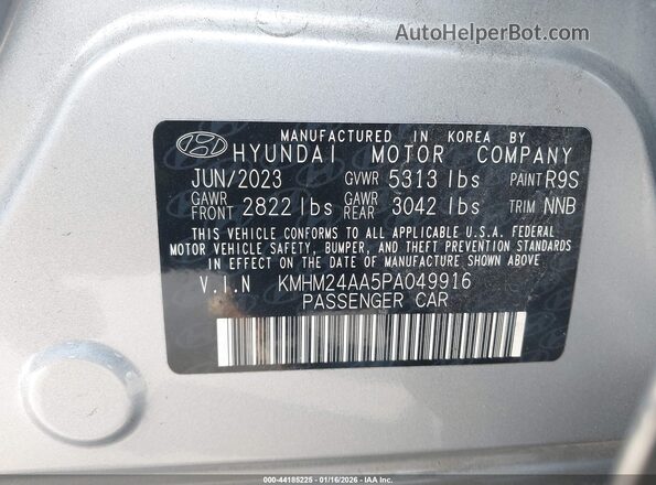 KMHM24AA5PA049916 2023 HYUNDAI IONIQ 6 Серебряный Вид подкапотного пространства