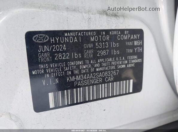 KMHM34AA2SA083267 2025 HYUNDAI IONIQ 6 White ძრავის განყოფილების ხედი