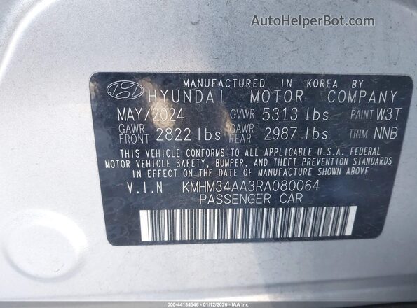 KMHM34AA3RA080064 2024 HYUNDAI IONIQ 6 Silver Շարժիչի բաժամունքի տեսք