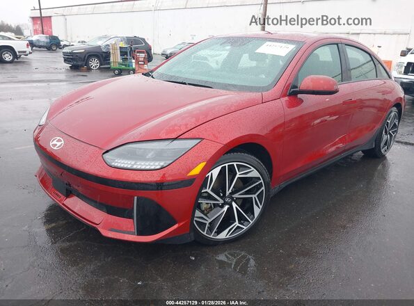 KMHM34AC6PA023629 2023 HYUNDAI IONIQ 6 Red Przód lewy