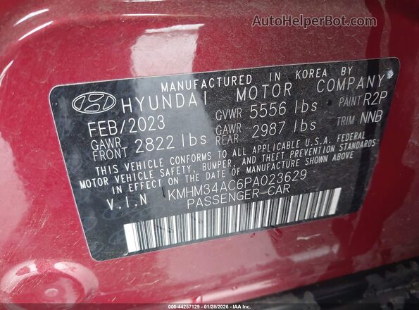 KMHM34AC6PA023629 2023 HYUNDAI IONIQ 6 Red Widok komory silnika