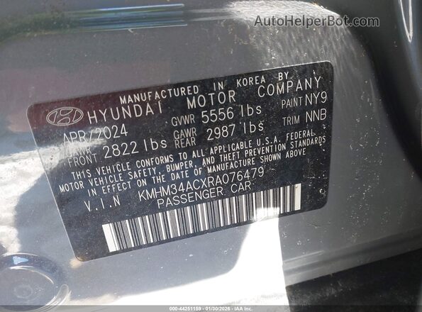 KMHM34ACXRA076479 2024 HYUNDAI IONIQ 6 Gray Engine compartment view