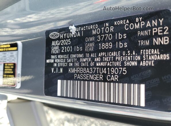 KMHRB8A37TU419075 2026 HYUNDAI VENUE Gray 