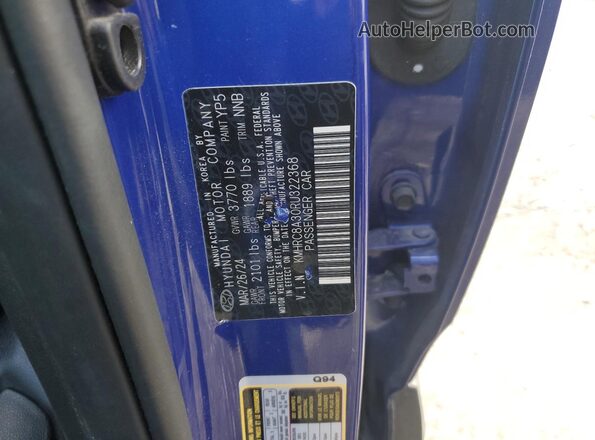 KMHRC8A30RU322368 2024 HYUNDAI VENUE Blue Շարժիչի բաժամունքի տեսք