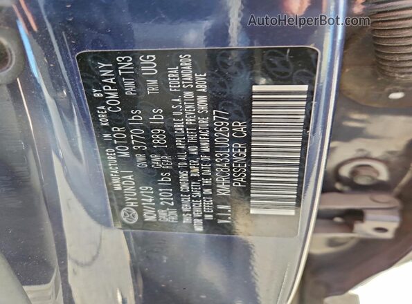KMHRC8A33LU026977 2020 HYUNDAI VENUE Blue 