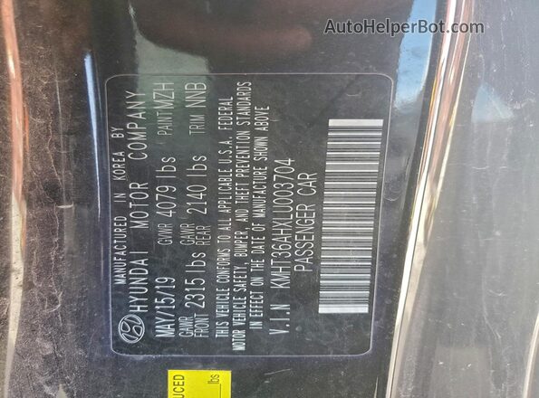 KMHT36AHXLU003704 2020 HYUNDAI VELOSTER Black Вид підкапотного простору