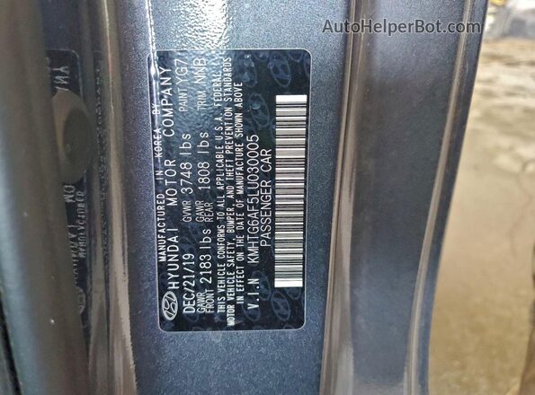 KMHTG6AF5LU030005 2020 HYUNDAI VELOSTER Charcoal 