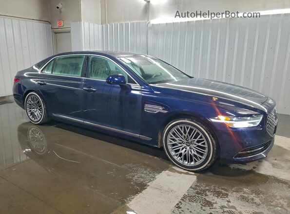 KMTF54PH7MU088236 2021 GENESIS G90 Blue Front right