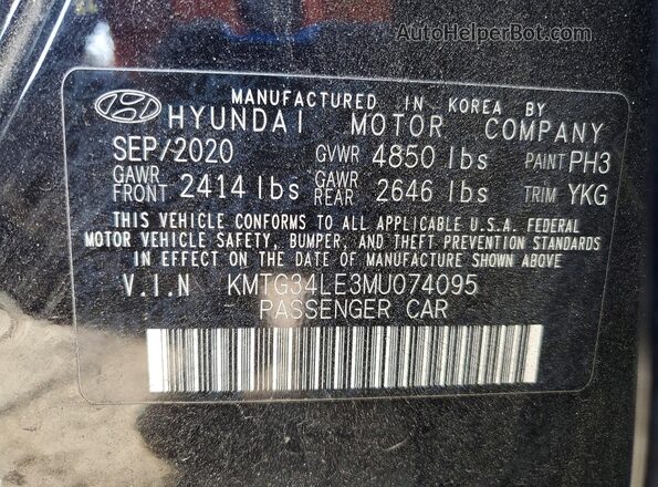 KMTG34LE3MU074095 2021 GENESIS G70 Black 