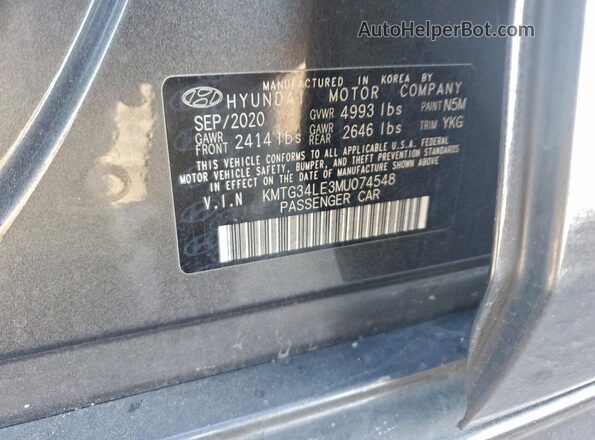 KMTG34LE3MU074548 2021 GENESIS G70 Gray 