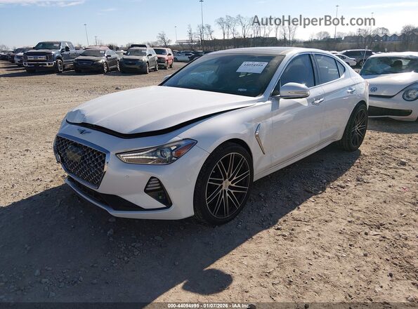 KMTG34LE4LU057806 2020 GENESIS G70 White Առջևի ձախ երեք քառորդ տեսարան