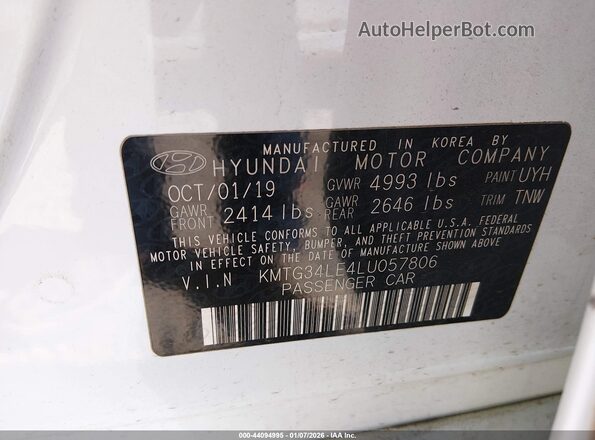 KMTG34LE4LU057806 2020 GENESIS G70 White Շարժիչի բաժամունքի տեսք