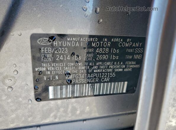 KMTG34TA4PU122155 2023 GENESIS G70 Серебряный Вид наклейки с VIN-кодом