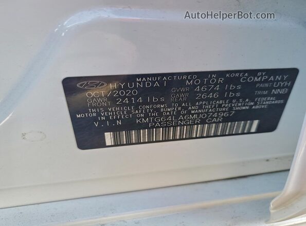 KMTG64LA6MU074967 2021 GENESIS G70 Белый Вид подкапотного пространства