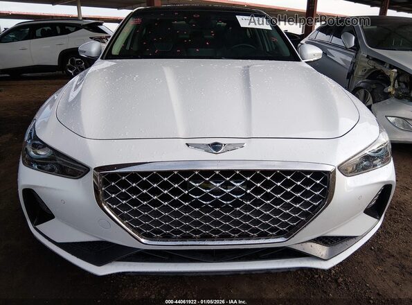 KMTG74LE6MU073169 2021 GENESIS G70 White Vista interior trasera