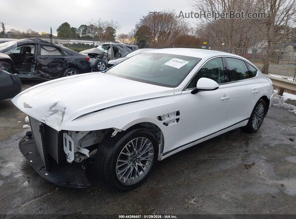 KMTGB4SC5PU150892 2023 GENESIS G80 White Vista tres cuartos delantera izquierda