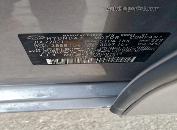 KMTGB4SC7NU094516 2022 GENESIS G80 Gray Widok komory silnika