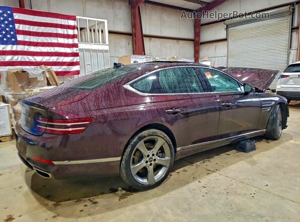 KMTGC4SD5MU048185 2021 GENESIS G80 Burgundy Rear right