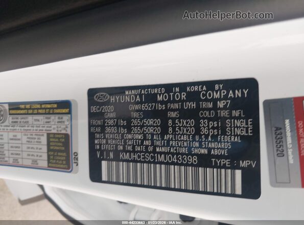 KMUHCESC1MU043398 2021 GENESIS GV80 White Engine compartment view