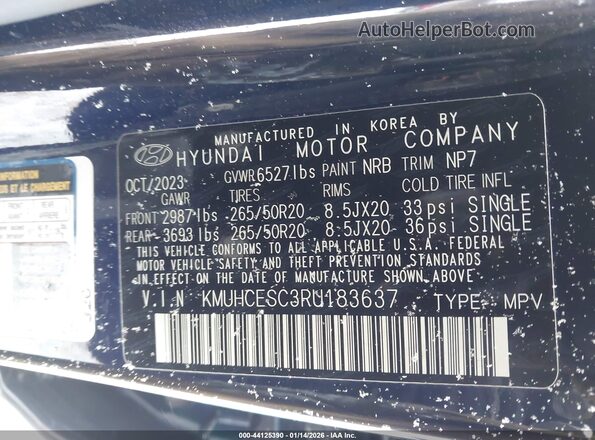 KMUHCESC3RU183637 2024 GENESIS GV80 Blue ძრავის განყოფილების ხედი